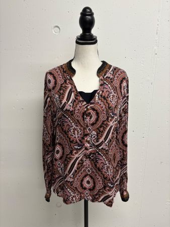Emily van den Bergh Bluse aus Viskose Gr. 40 braun Paisley