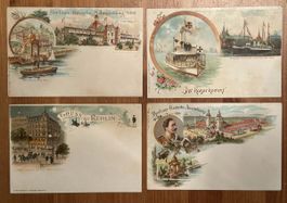 4 Ansichtskarten Berliner Gewerbeausstellung 1896