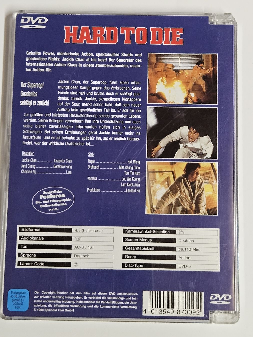 Tutti i DVDs: Jackie Chan - Hard to Die - DVD – Usato da Oberdorf BL venduto da BaldenEagle 4
