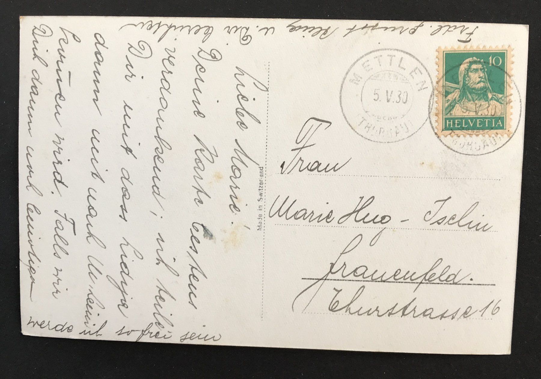 Cartoline postali: ANTIKE ANSICHTSKARTE METTLEN – Usato da Ostermundigen venduto da wini63 1