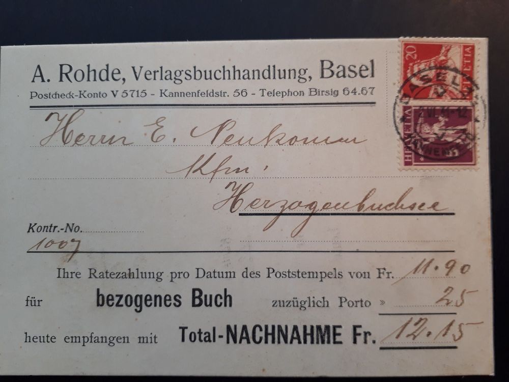 Nachnahme-Karte 1931 Basel | Kaufen auf Ricardo