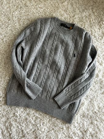 Polo Ralph Lauren Cable Knit Sweater Grey Size M