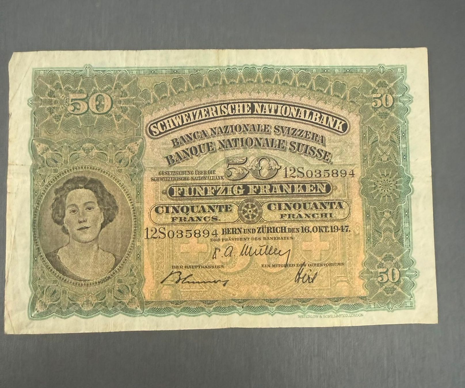 Banknoten: 50 Francs / Franken / Franchi – Gebraucht aus Walchwil von fas_ynx7