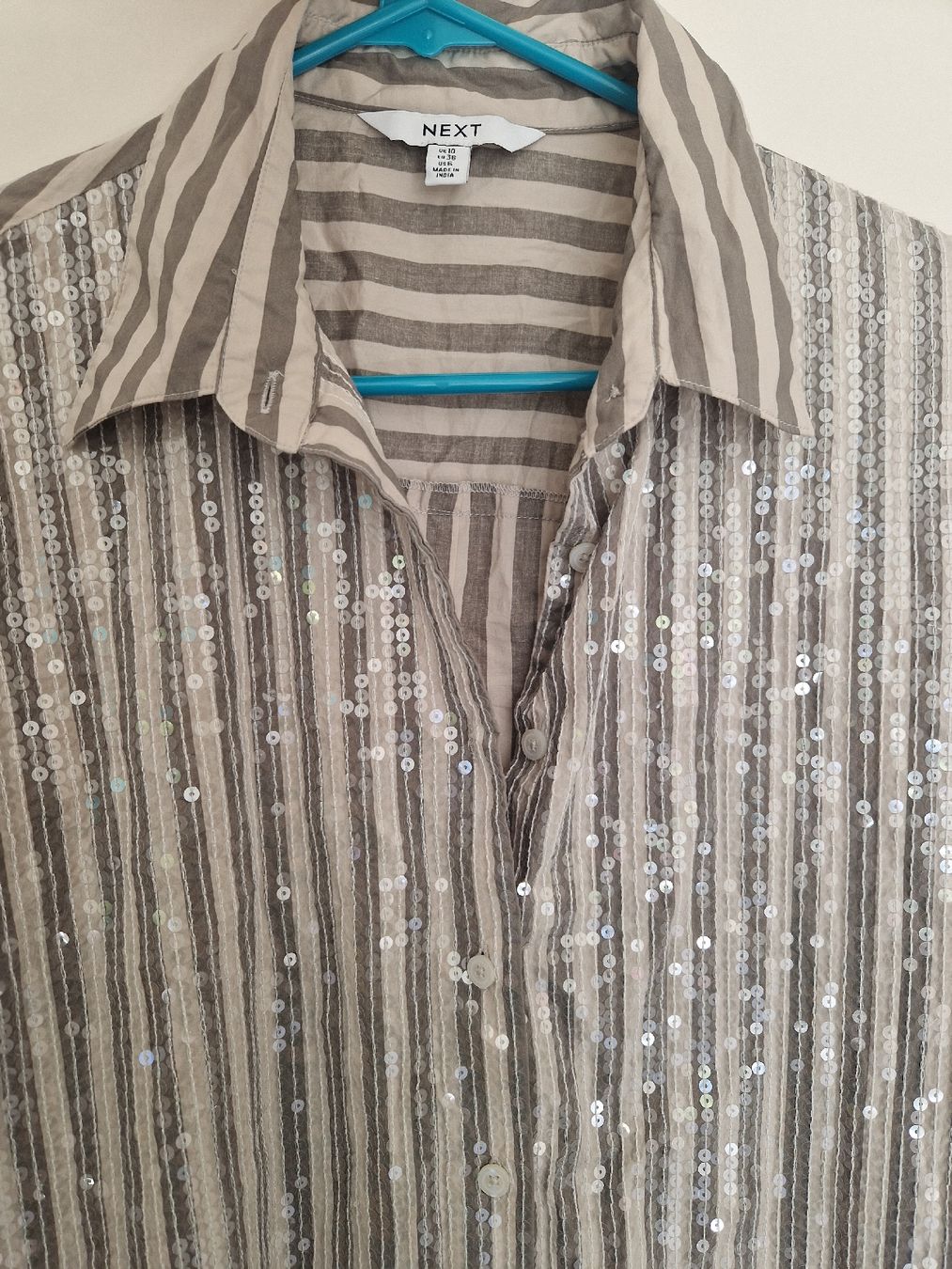 Next Camicette: Bluse, Gr. 38 "next", Hemd, Pailletten, gross geschnitten – Usato da Arlesheim venduto da Vera6