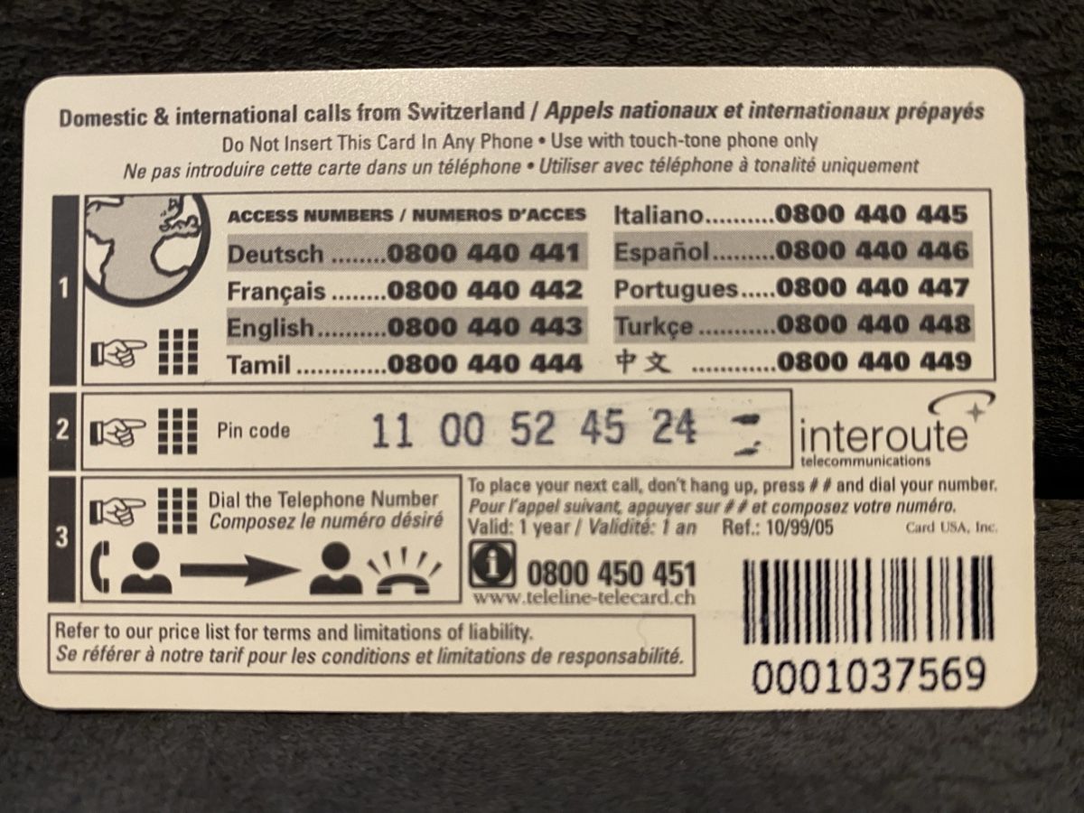 Schede telefoniche: Teleline – Usato da Lausanne venduto da babacard10 1