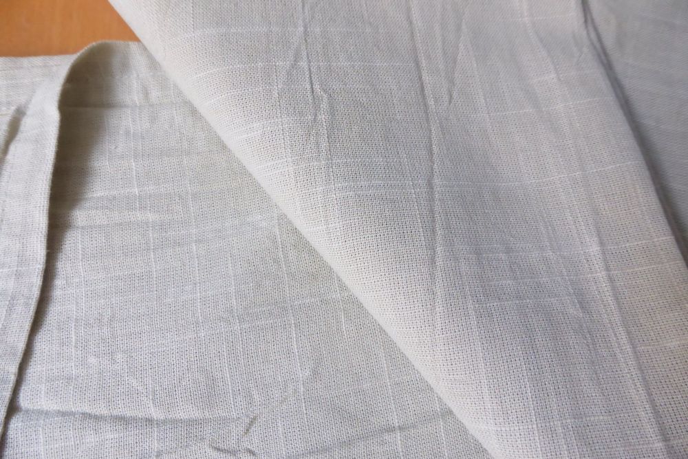 Vorhangstoff Baumwolle 110 x 180 cm - hellbeige, leinenoptik 2