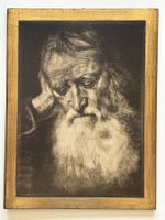 Original Alinari-Fotografie auf Holz, mit Goldumrahmung