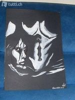 dipinto su carta coppia bianco nero