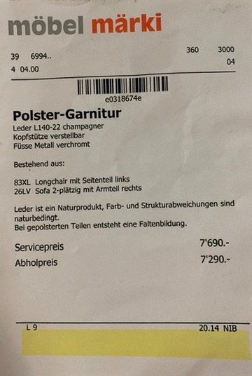 Divani: Echtleder Ecksofa Ecksofa / Longchair – Champagner – Usato da Rapperswil SG venduto da gab_gvj9 8