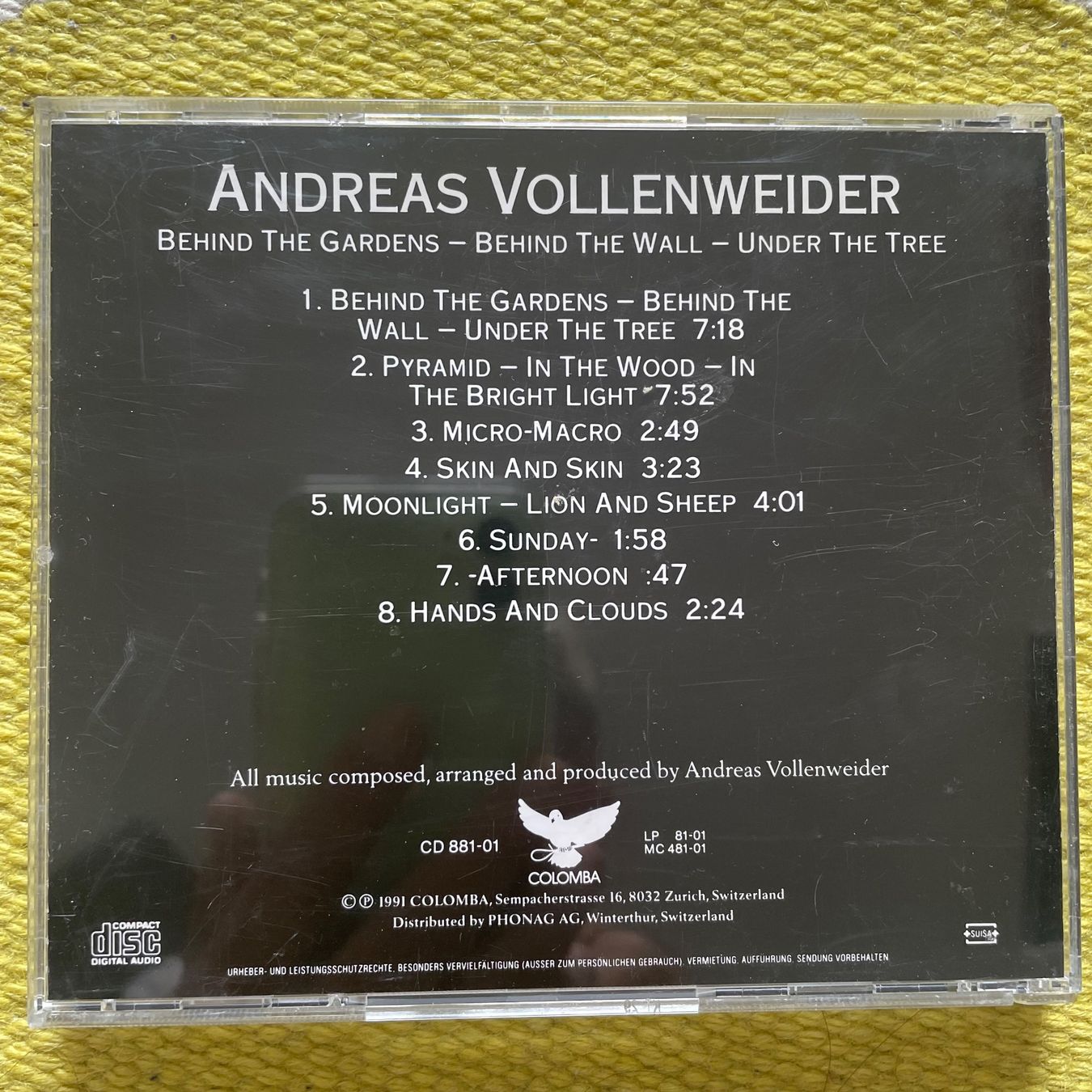 CD: ANDREAS VOLLENWEIDER-BEHIND THE GARDENS – Usato da Rorschacherberg venduto da CD-Roli 1