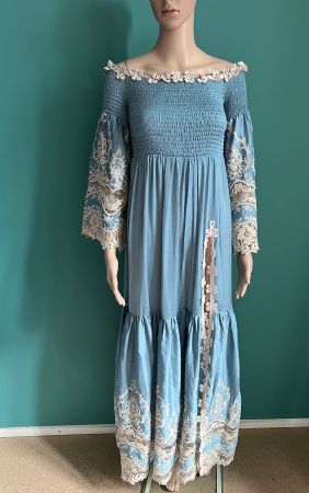 hellblaues ANTICA SANTORIA BY GIACOMO CINQUE Maxi-Kleid 🩵