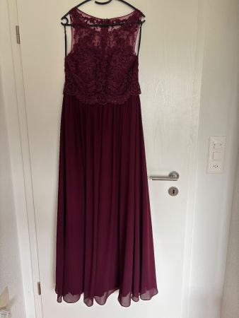 Neues elegantes Abendkleid, bordeauxrot, Gr. 42