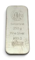 Argor Heraeus Silberbarren 250 g Feinsilber 999 Vintage