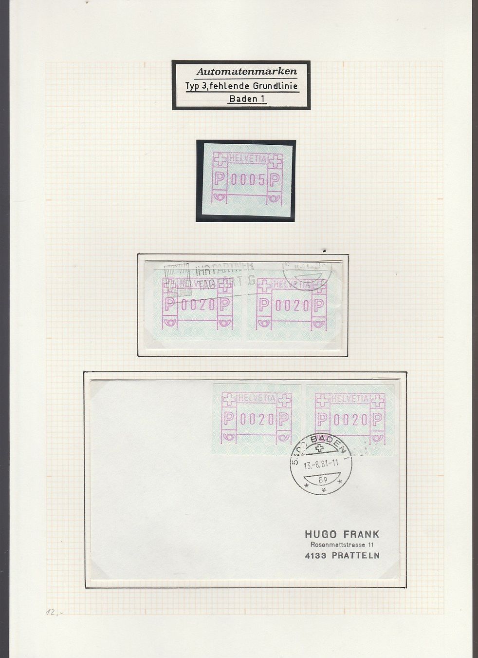 Tous les timbres: Nr. 3 mit fehlenden Grundlinien – D'occasion à Oberglatt ZH par Wiedmi6