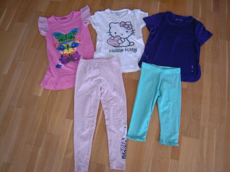 Rock, 2 Leggins, Hello Kitty Shirt, Sportshirt Gr 122 128