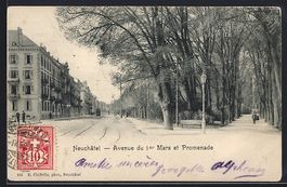 Neuchatel, Avenue du 1er Mars et Promena