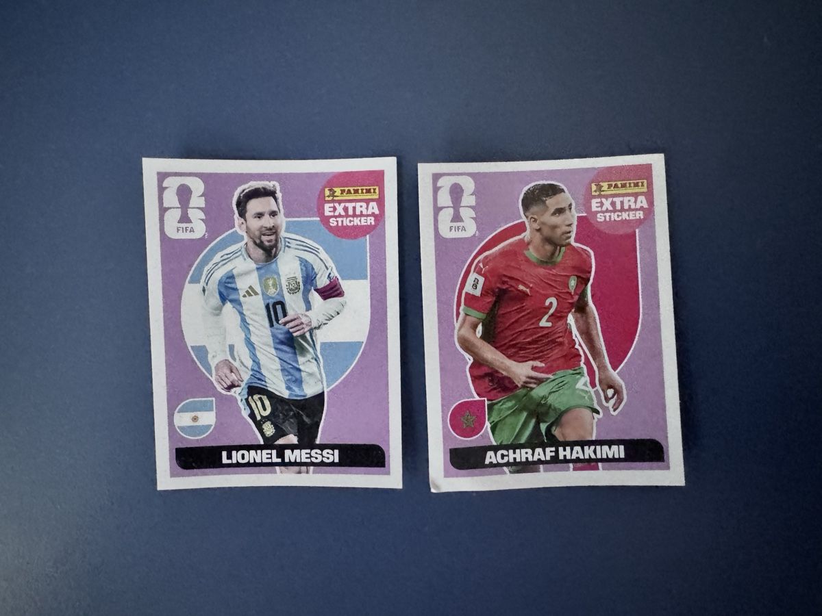 Panini Sammelbilder & Trading cards: Messi und Hakimi Extra-Sticker (Violett)  – Neu (gemäss Beschreibung) aus Bern von Miniparfum