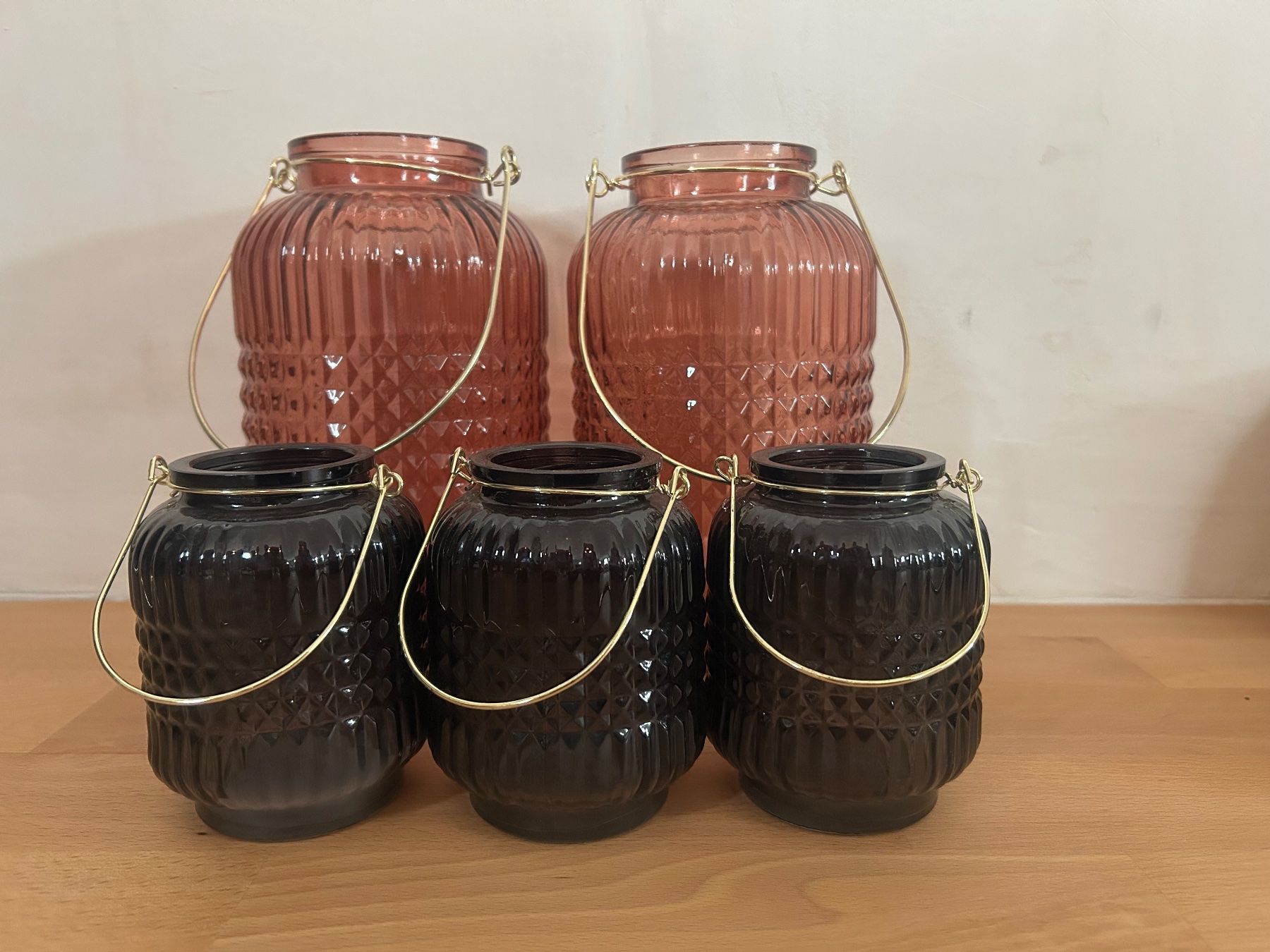 Laternen: 5er Set Windlichter aus Glas – Gebraucht aus Ottenbach von