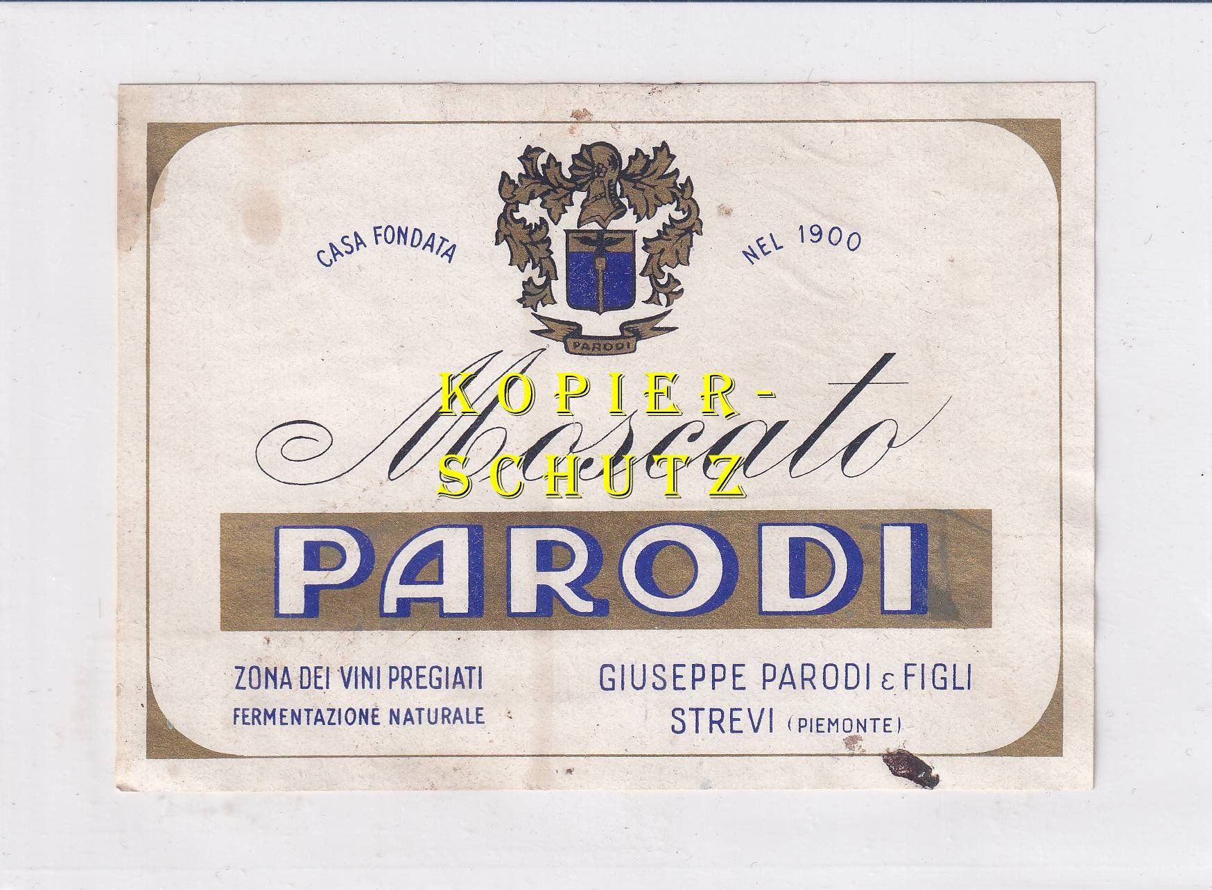 Papiere: Etikette - Moscato Parodi /bd – Gebraucht aus Hombrechtikon von Rudolf07