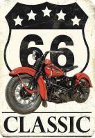Blechschild-66 CLASSIC MIT MOTORRAD - 30 X 40 CM
