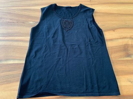 ALBERTO FABIANI schwarzes Sommertop Applikationen Gr. XL