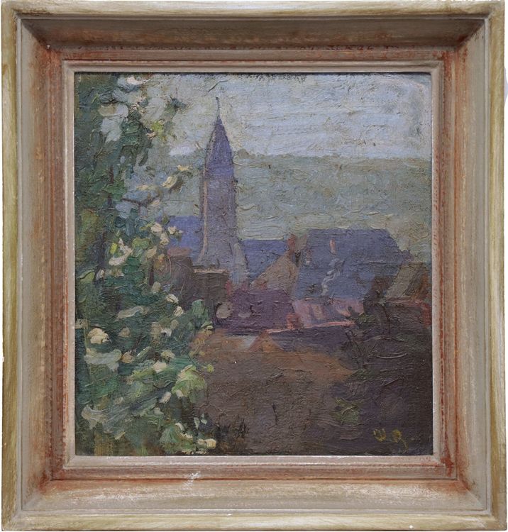 Wilhelm Hugo Rupprecht (1881-1970): Ölbild (Baum und Dorf) (Gebraucht ...