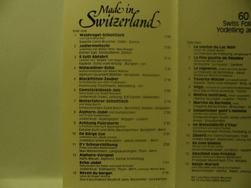 Musicassette: MADE IN SWITZERLAND – Nuovo (secondo la descrizione) da Langnau i. E. venduto da gf2_29jt 1