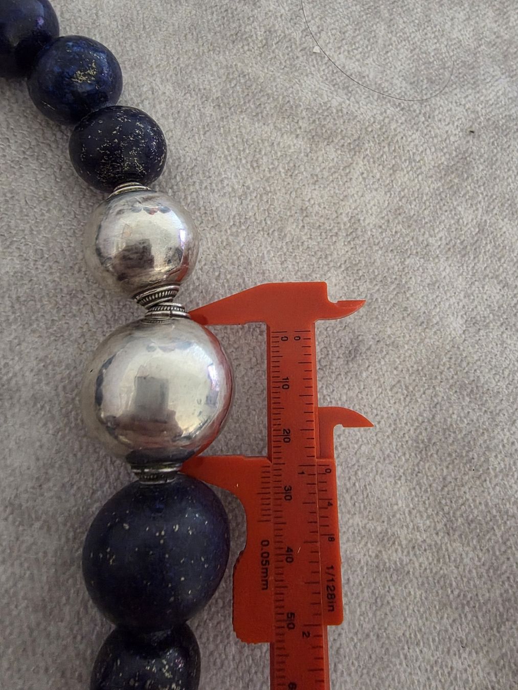 Catenine: Statement Lapis Lazuli & Sterling Silver Beaded Necklace – Usato da Zollikofen venduto da Tamyru77 5