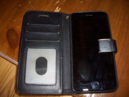 Schwarzes iPhone ? Leder Flip Case Plus I-Phone guterZustand