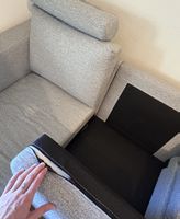 Ecksofa mit Bettkasten grau Stoff im guter Zustand