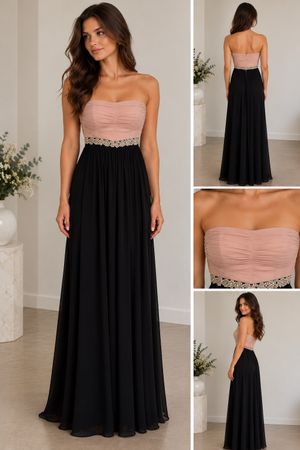 Trägerloses Abendkleid, Grösse 34