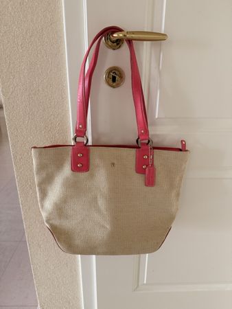 Aigner Handtasche beige pink mit kleiner Tasche gebraucht