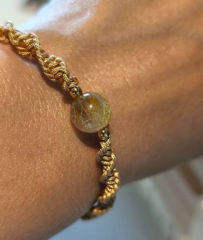 Bracciali & Braccialetti: Bracelet fait main- quartz rutilé doré – Usato da Ursy venduto da tan_8qdl 3