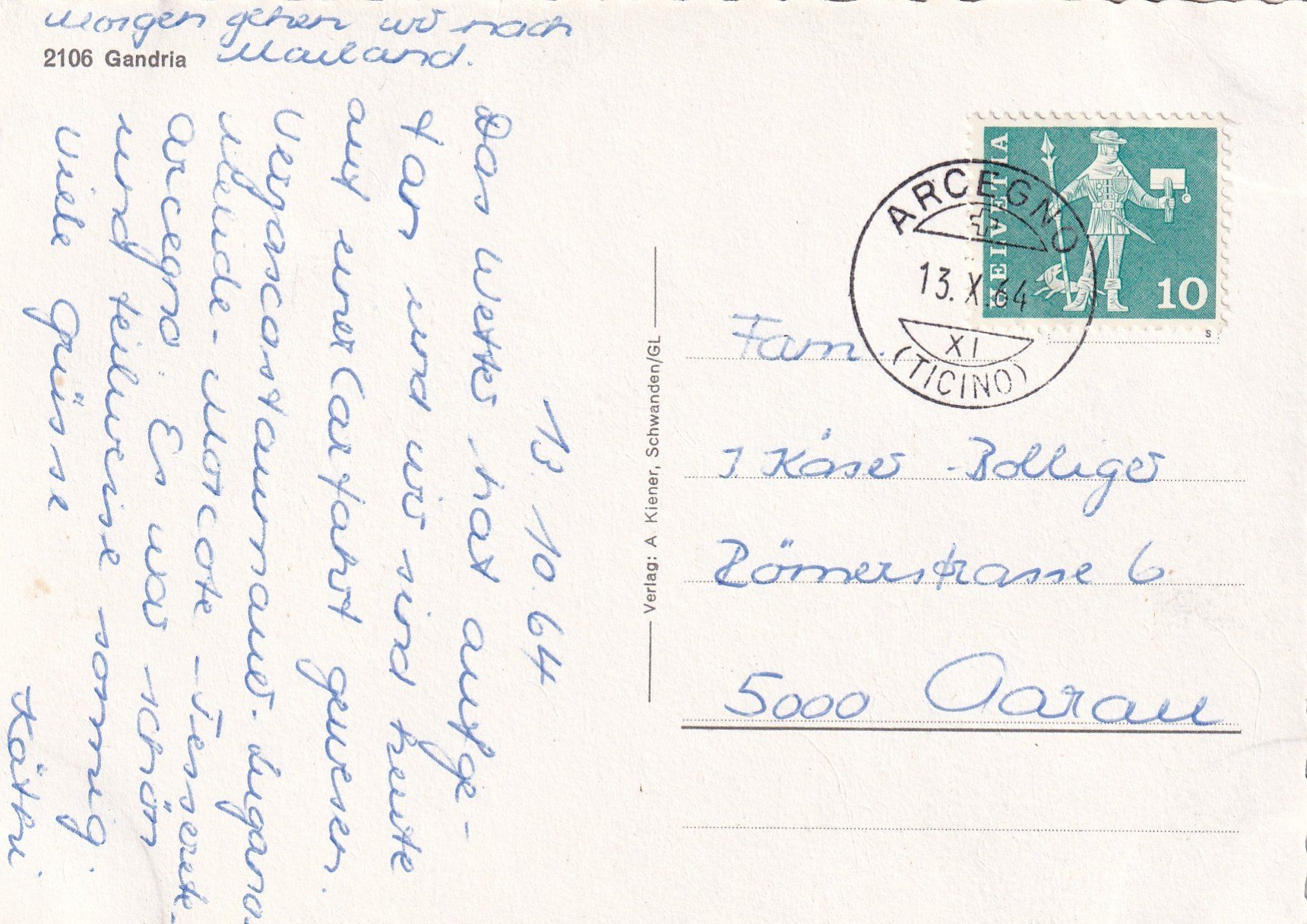 Cartoline postali: Gandria /bo – Usato da Hombrechtikon venduto da Rudolf07 1