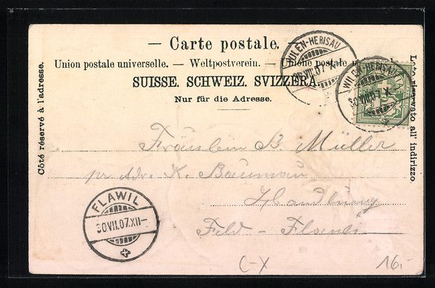 Cartoline postali: Passepartout-Lithographie Herisau, Posts – Usato da Berlin venduto da bartko-reher 1