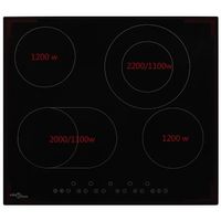 Glaskeramik-Kochfeld mit 4 Platten Touch Control 6600 W