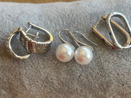 Luxus Elegante Ohrstecker Ohrschmuck  Farbe:Silber Zirkonia