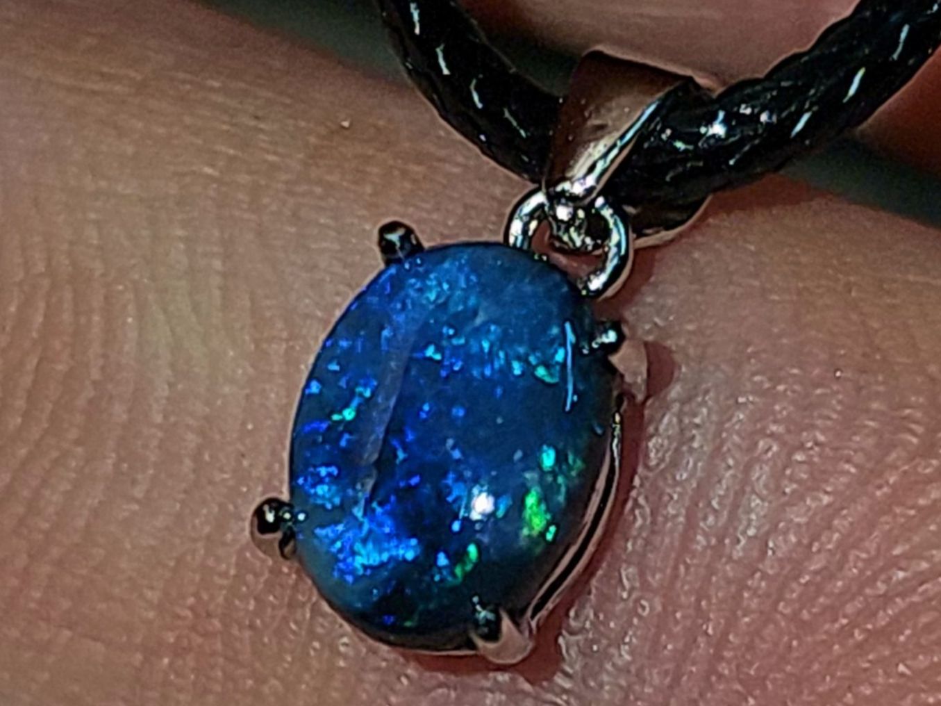 Edelsteine: Natürlicher australischer Blackopal Silber-Anhänger – Neu und originalverpackt aus Uerkheim von Winwinner 3