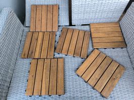 Holzbodenplatten für Balkon/Terrasse - 39 Stück