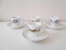 4 Espressotassen ,4 Untertassen