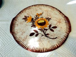 Tortenplatte, handgemacht-und bemalt. Ø 31 / 33cm.