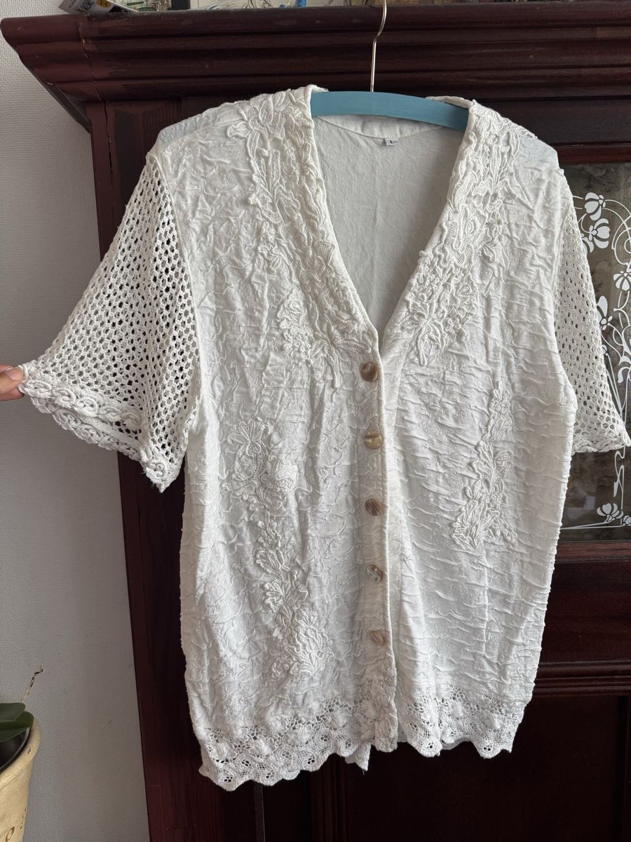 Chemisiers: Vintage Bluse Oberteil Spitze  – D'occasion à Obfelden par cesarina10 1