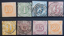 Thurn und Taxis Kat. 19-25 */gest. 1859/61 Kat. 320 Euro