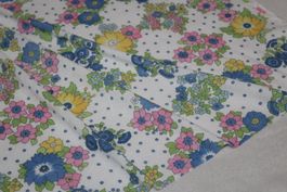 Stoff Jersey Vintage weiss/Blumen
