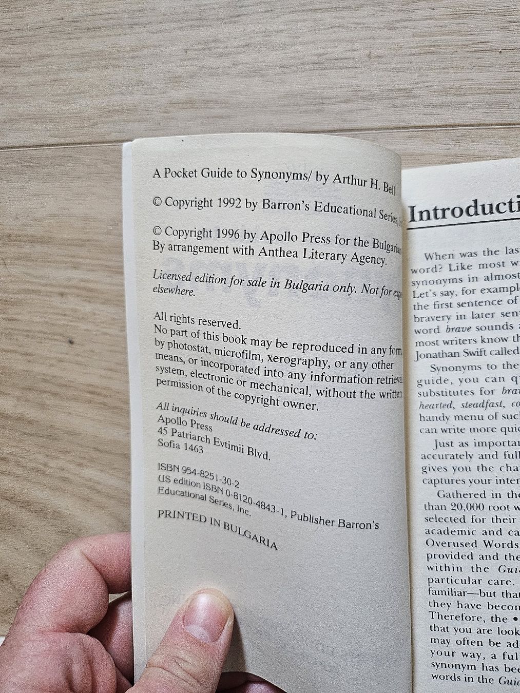 Libri: A Pocket Guide to Synonyms – Usato da La Joux FR venduto da car_ck96 1