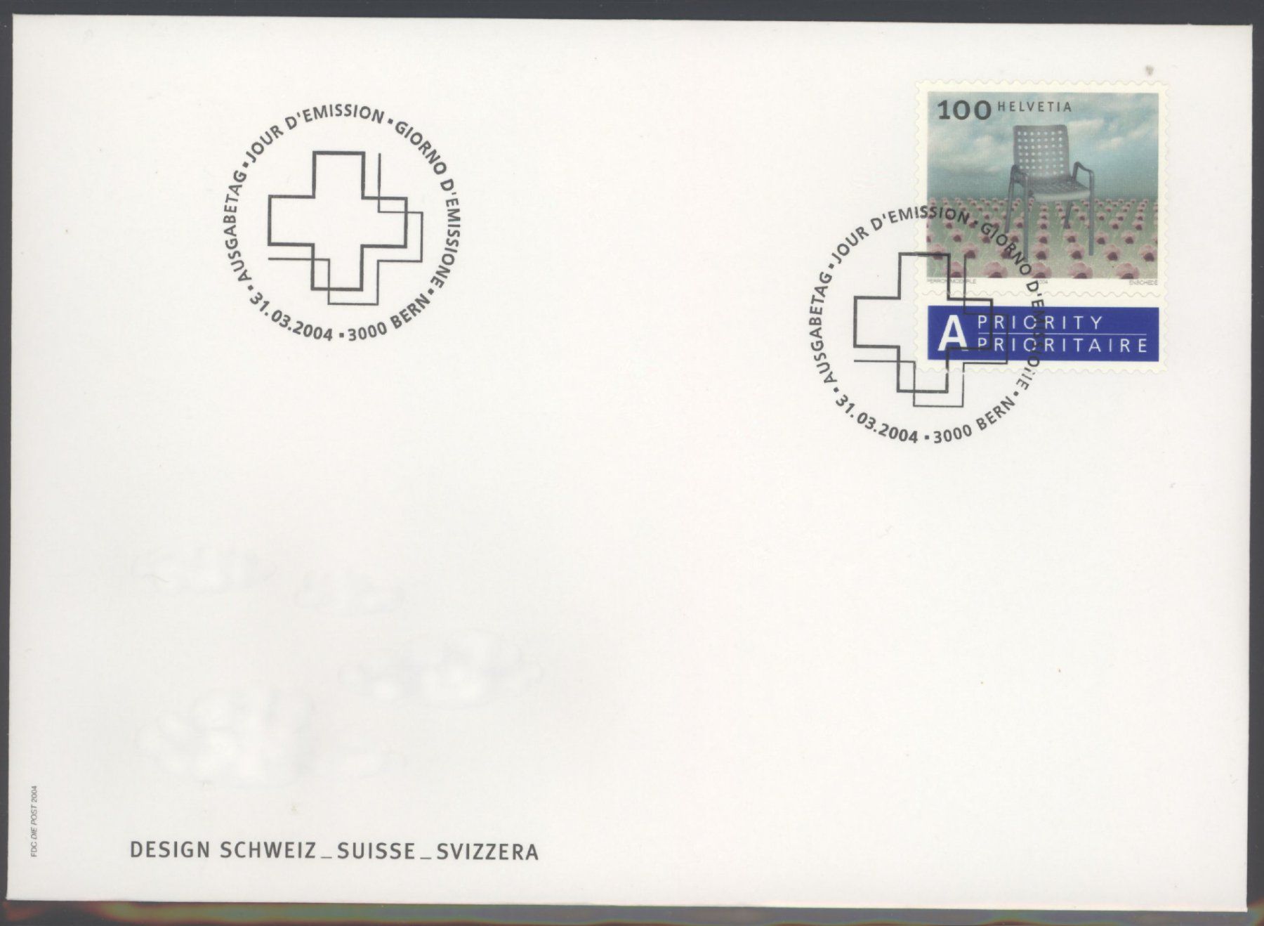Tutti i francobolli: 2004, FDC, Dauermarke Design-Klassiker – Usato da Willisau venduto da Vollstempel