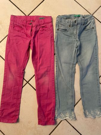 2 Benetton stretch Jeans Gr.130👧🏻