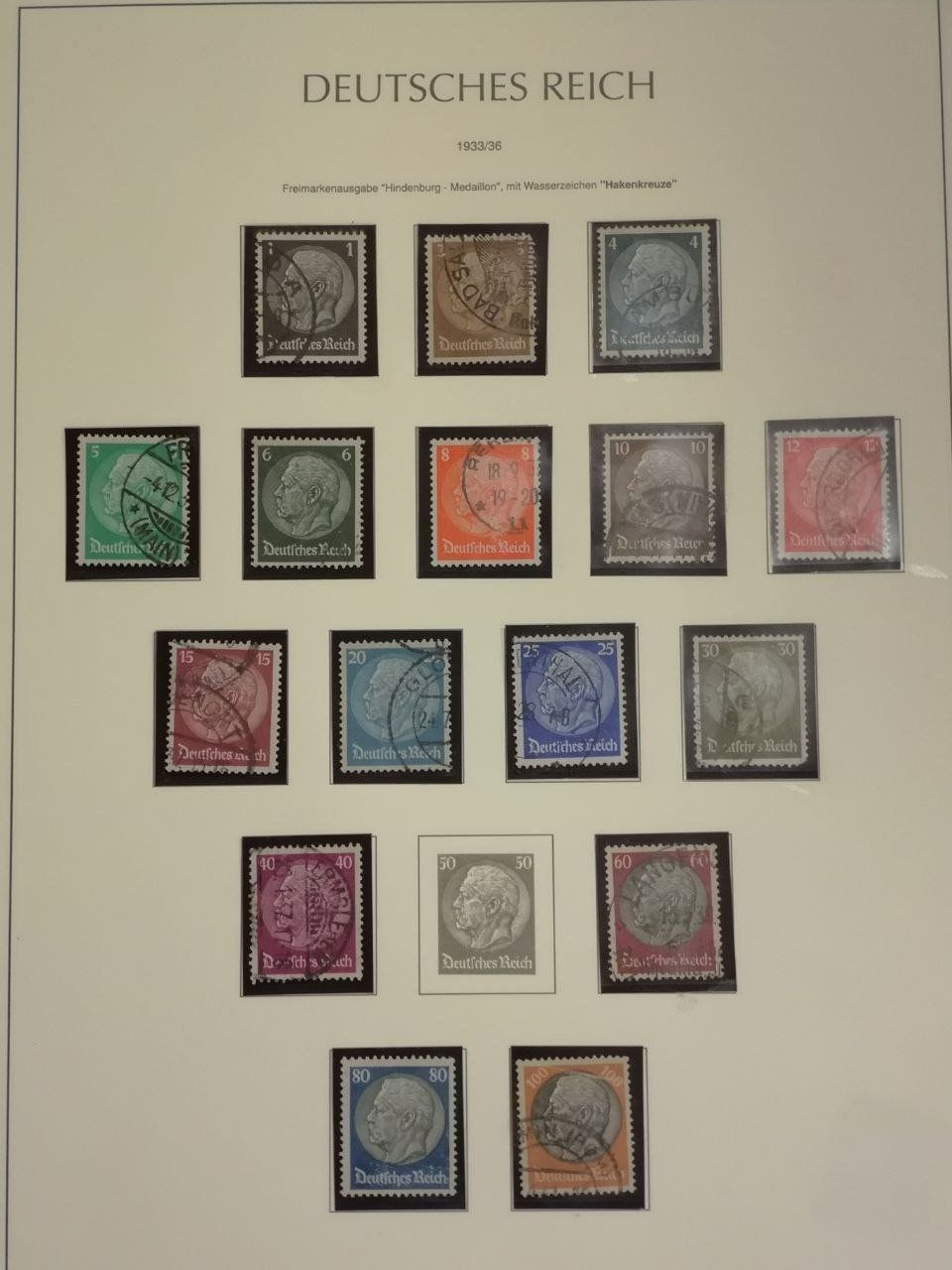 Tutti i francobolli: Deutsche Briefmarken 1932-1936. 10 Seiten. – Usato da Bern venduto da Yunkom