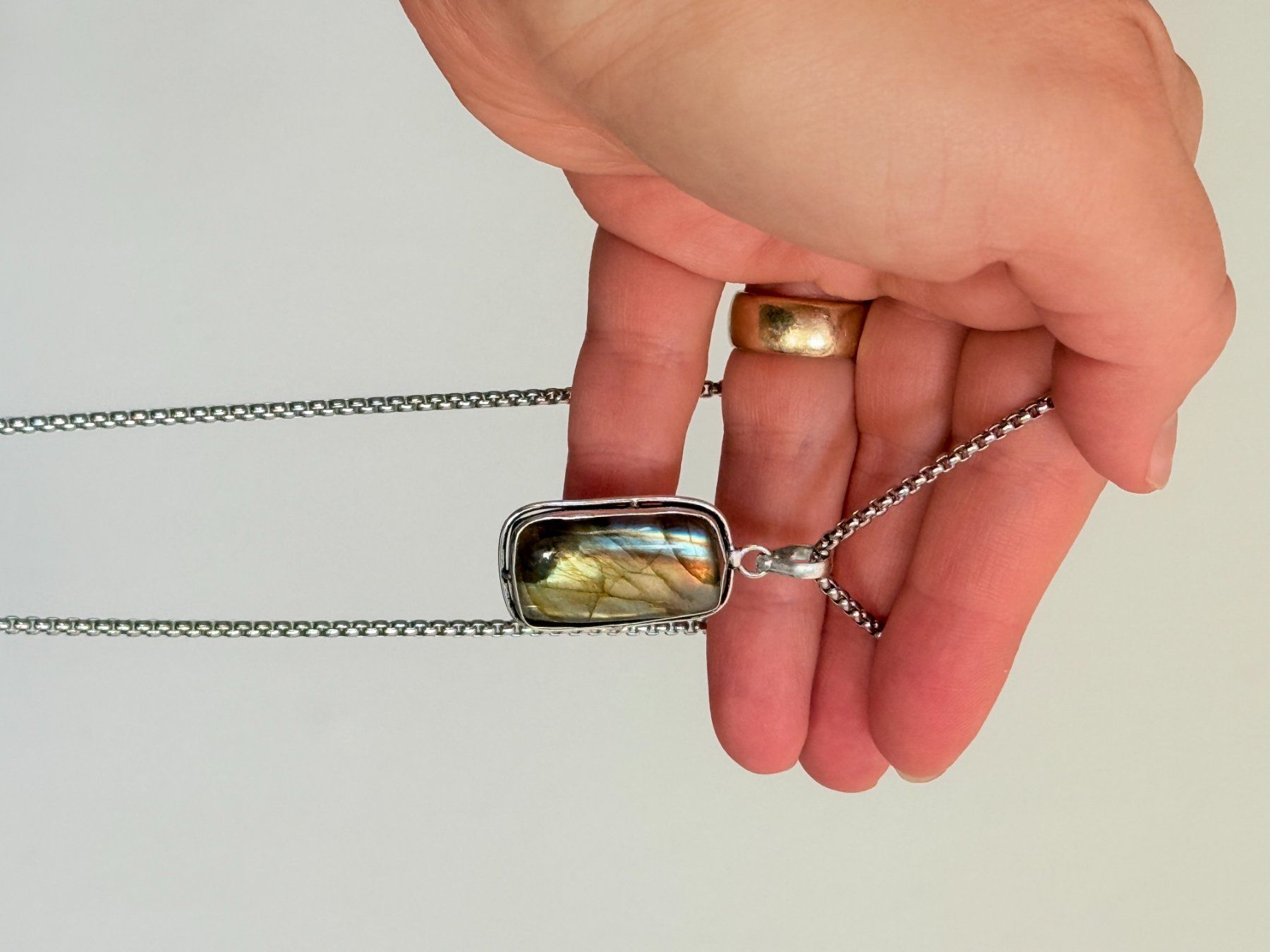 Colliers: Collier avec Labradorite – Neuf avec emballage d'origine à Genève par AWWA 8
