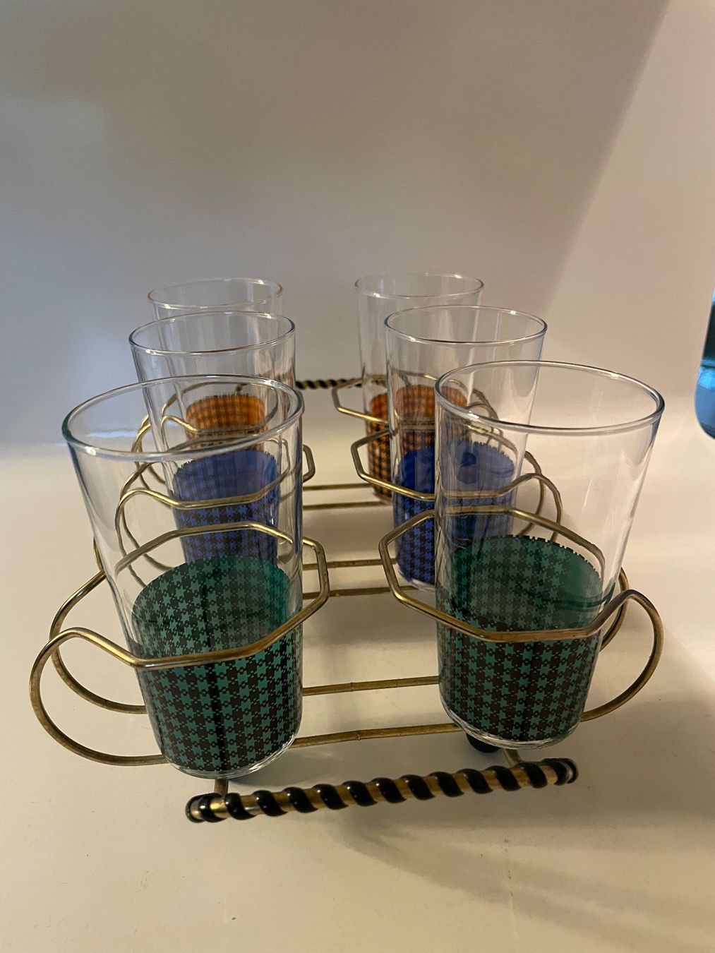 Bicchieri: Midcentury Gläserhalter mit 6 Gläser – Usato da Sutz venduto da fx05 3